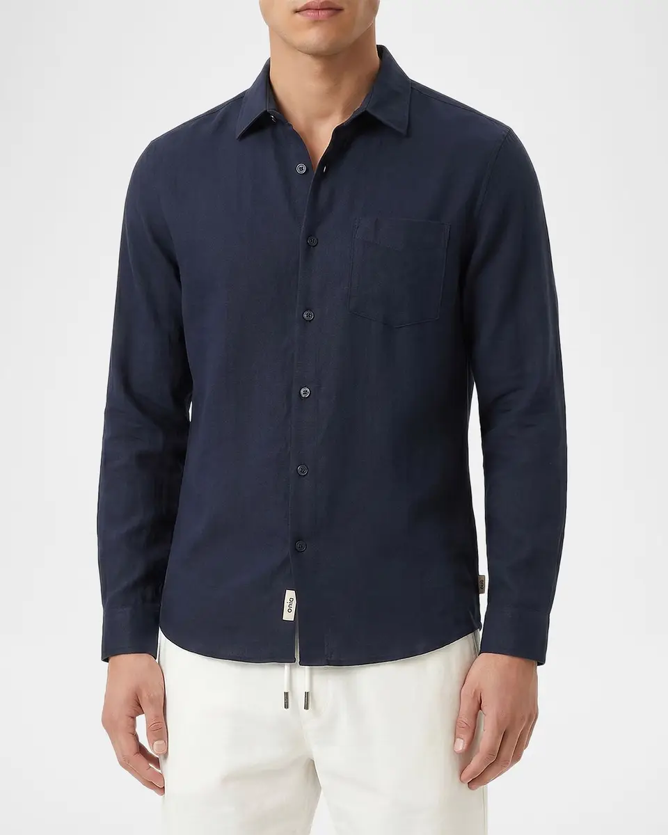 Onia Men's Stretch Linen Button-Down Shirt | Thumbnail 2 Onia Men's Stretch Linen Button-Down Shirt | Thumbnail 2