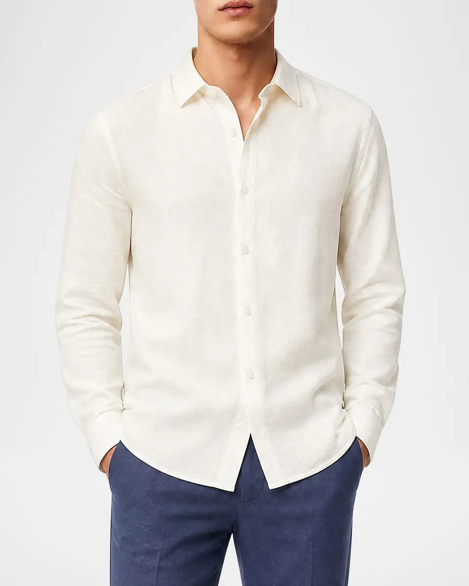 Onia Men's Stretch Linen Button-Down Shirt | Thumbnail 3 Onia Men's Stretch Linen Button-Down Shirt | Thumbnail 3
