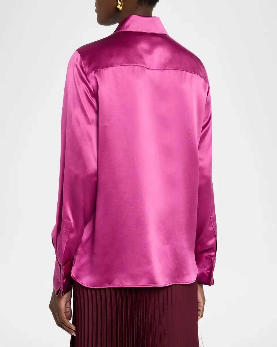 Lafayette 148 New York Spread-Collar Silk Charmeuse Blouse | Thumbnail 3 Lafayette 148 New York Spread-Collar Silk Charmeuse Blouse | Thumbnail 3