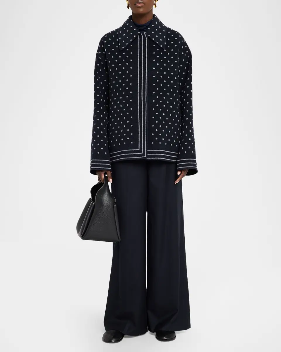 Lafayette 148 New York Oversized Reversible Polka Dot Wool Coat | Thumbnail 2 Lafayette 148 New York Oversized Reversible Polka Dot Wool Coat | Thumbnail 2