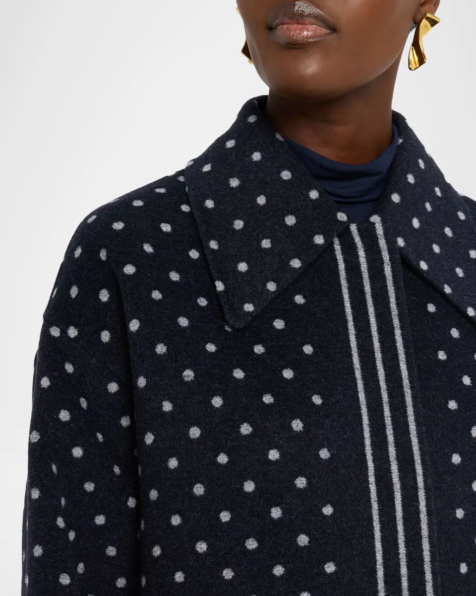Lafayette 148 New York Oversized Reversible Polka Dot Wool Coat | Thumbnail 5 Lafayette 148 New York Oversized Reversible Polka Dot Wool Coat | Thumbnail 5