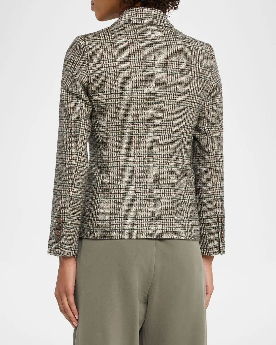 Brunello Cucinelli Double-Breasted Prince Of Wales Tailored Jacket | Thumbnail 3