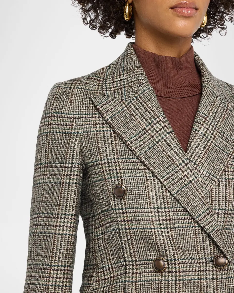 Brunello Cucinelli Double-Breasted Prince Of Wales Tailored Jacket | Thumbnail 5