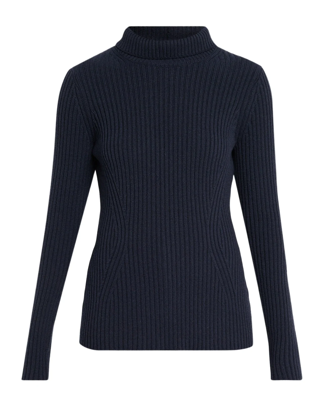 Rib Knit Cashmere Turtleneck Sweater
