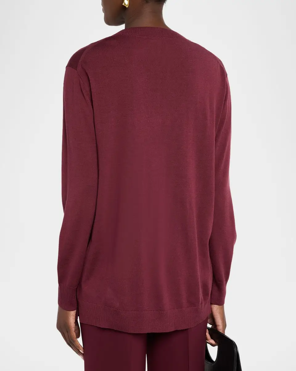 Lafayette 148 New York Button-Front Merino Wool Cardigan | Thumbnail 3