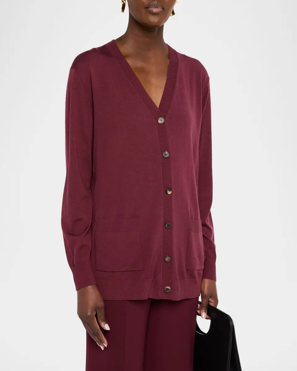 Lafayette 148 New York Button-Front Merino Wool Cardigan | Thumbnail 4