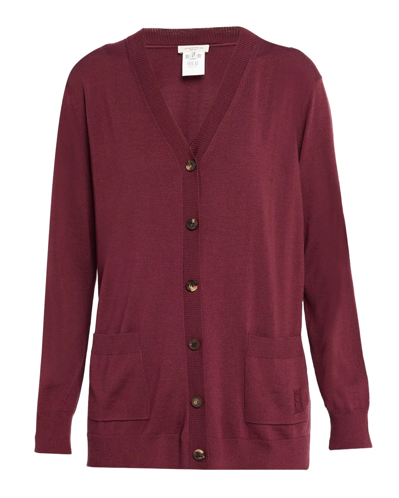 Button-Front Merino Wool Cardigan
