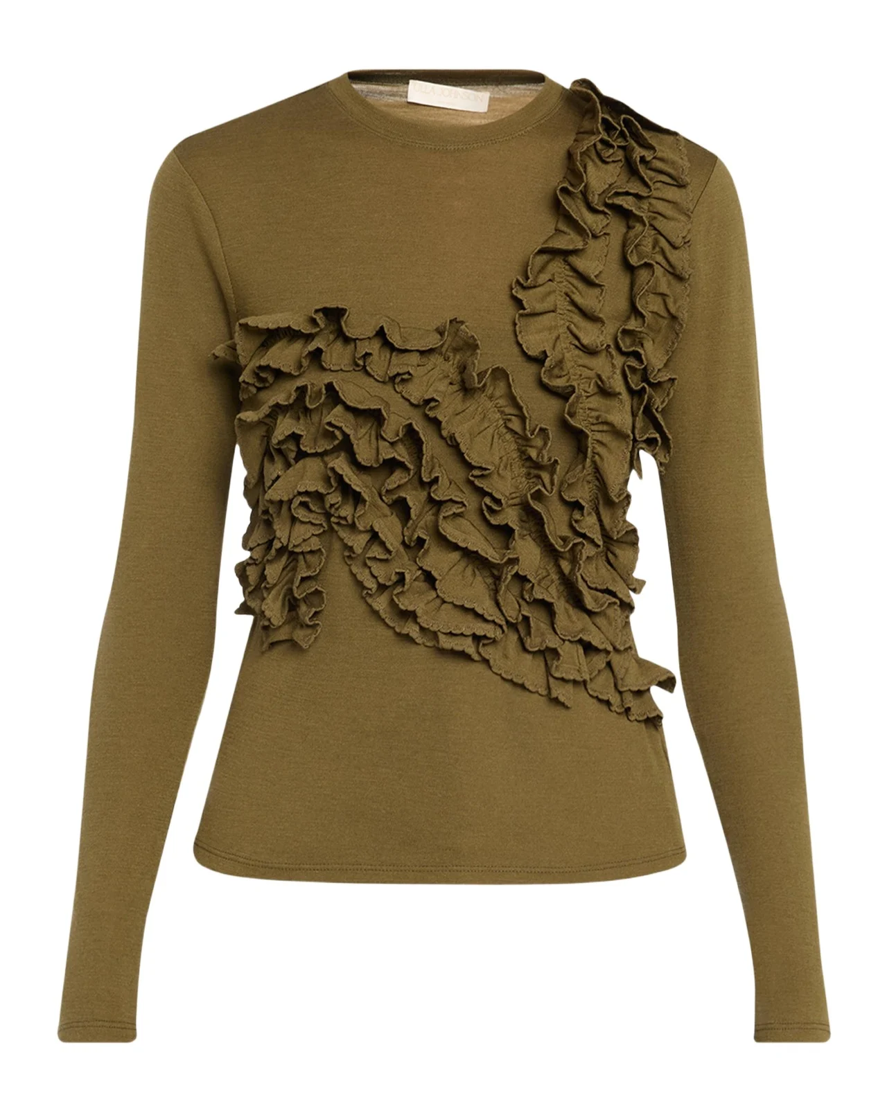 Polina Ruffled Jersey Long-Sleeve Top