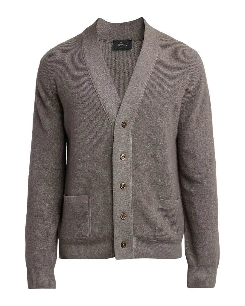 Brioni Men's Wool, Cashmere and Silk 18GG Knit Cardigan | Image 1 Brioni Men's Wool, Cashmere and Silk 18GG Knit Cardigan | Image 1