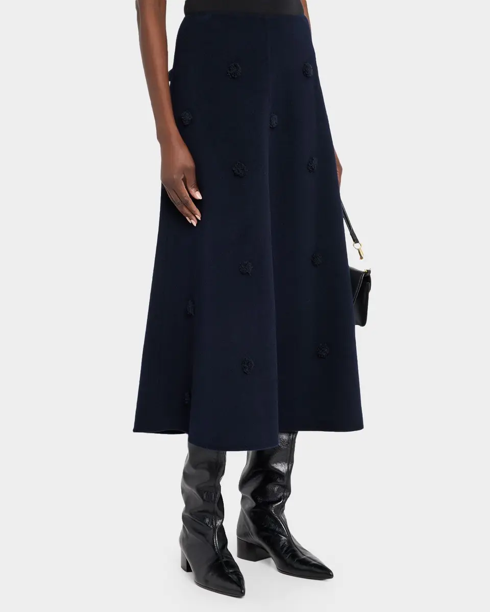 Lafayette 148 New York Embellished Fringed Dot Flare Midi Skirt | Thumbnail 4 Lafayette 148 New York Embellished Fringed Dot Flare Midi Skirt | Thumbnail 4