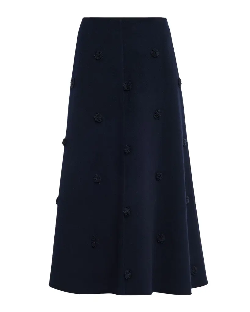 Lafayette 148 New York Embellished Fringed Dot Flare Midi Skirt | Image 1 Lafayette 148 New York Embellished Fringed Dot Flare Midi Skirt | Image 1