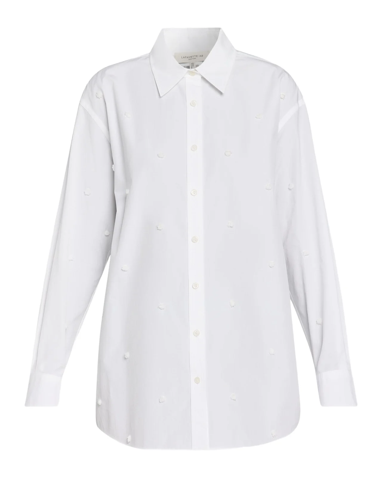Oversized Embroidered Polka Dot Poplin Shirt Oversized Embroidered Polka Dot Poplin Shirt