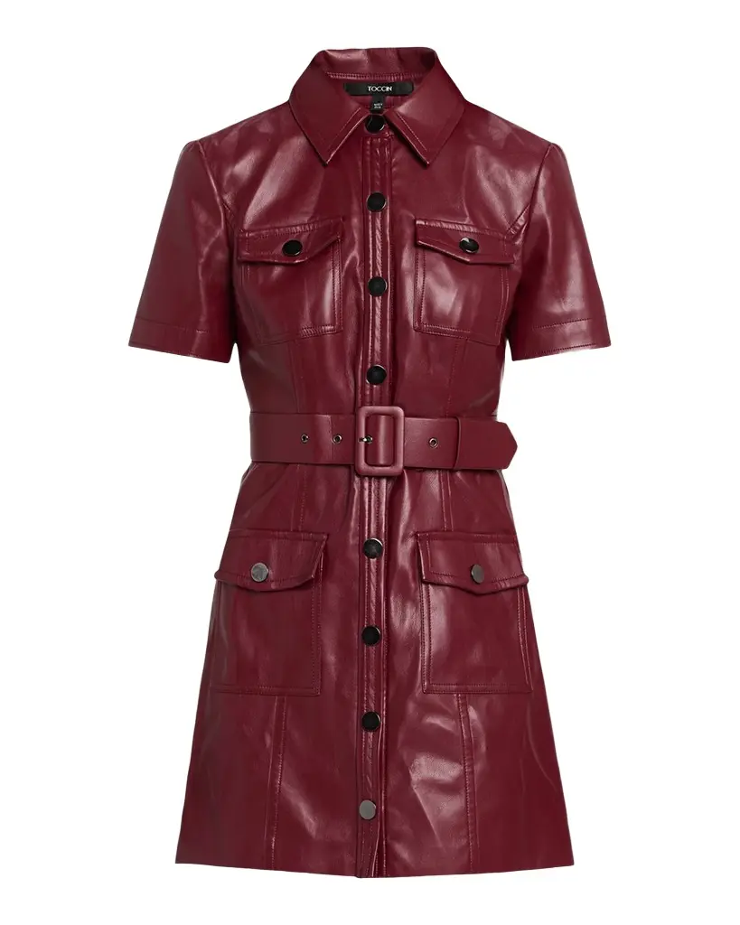 Lydia Belted Short-Sleeve Mini Dress Lydia Belted Short-Sleeve Mini Dress