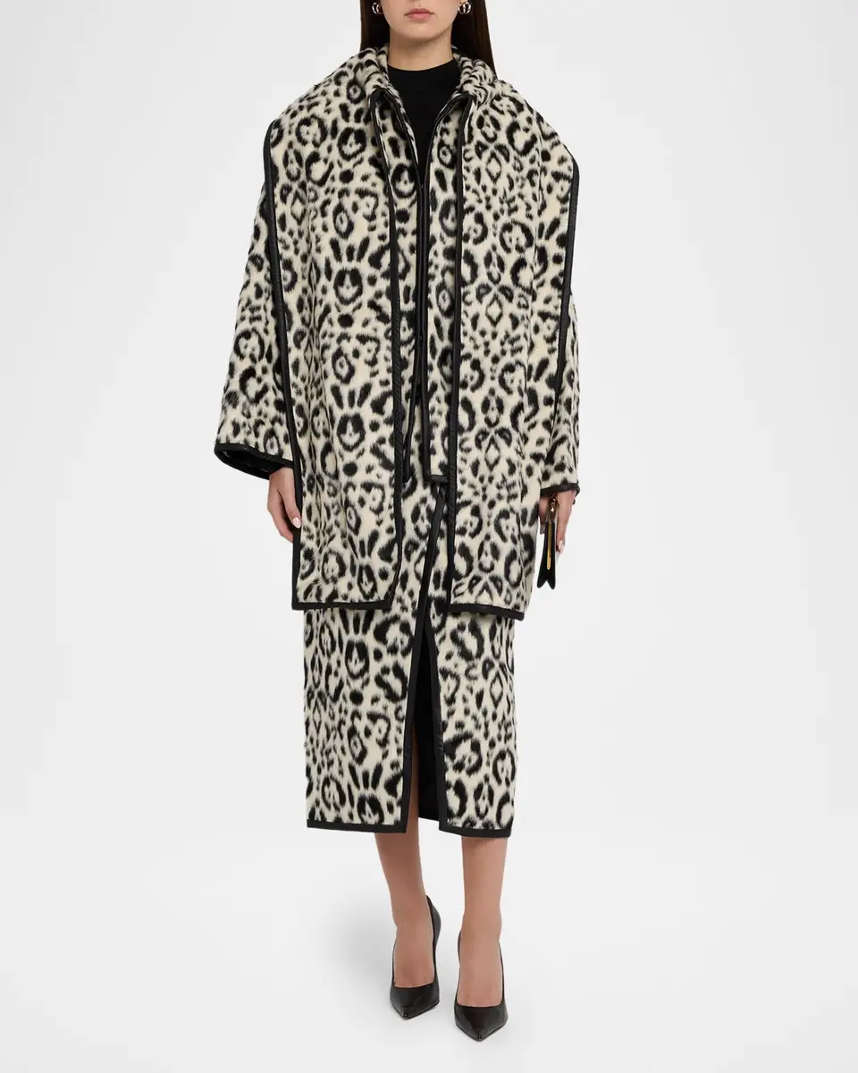 Toccin Elyria Leopard Faux Fur Scarf Jacket | Thumbnail 2