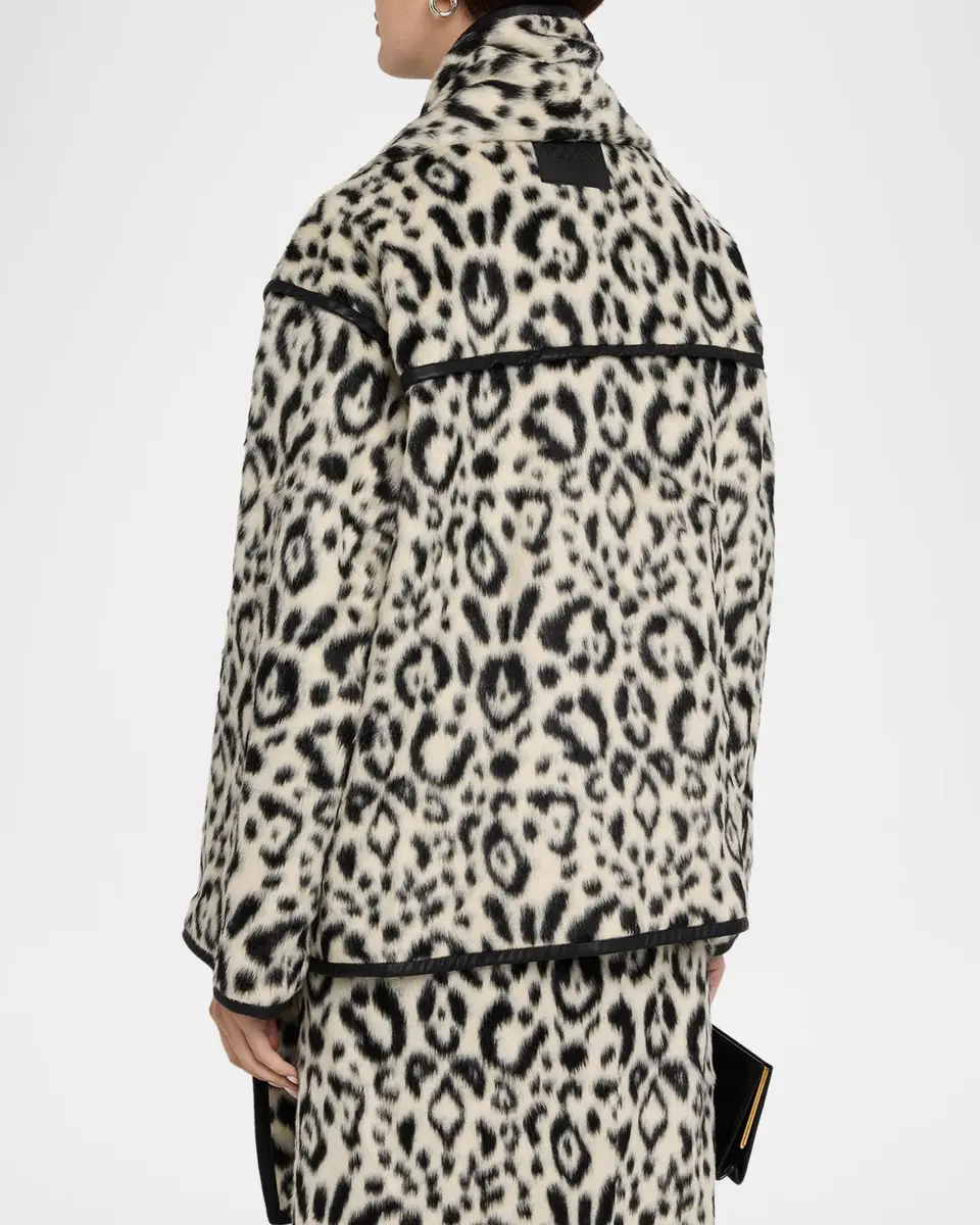Toccin Elyria Leopard Faux Fur Scarf Jacket | Thumbnail 3