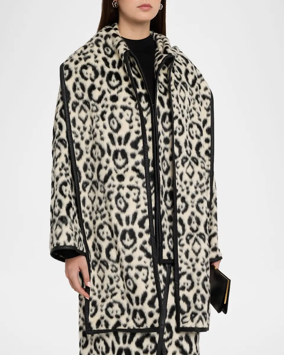 Toccin Elyria Leopard Faux Fur Scarf Jacket | Thumbnail 4