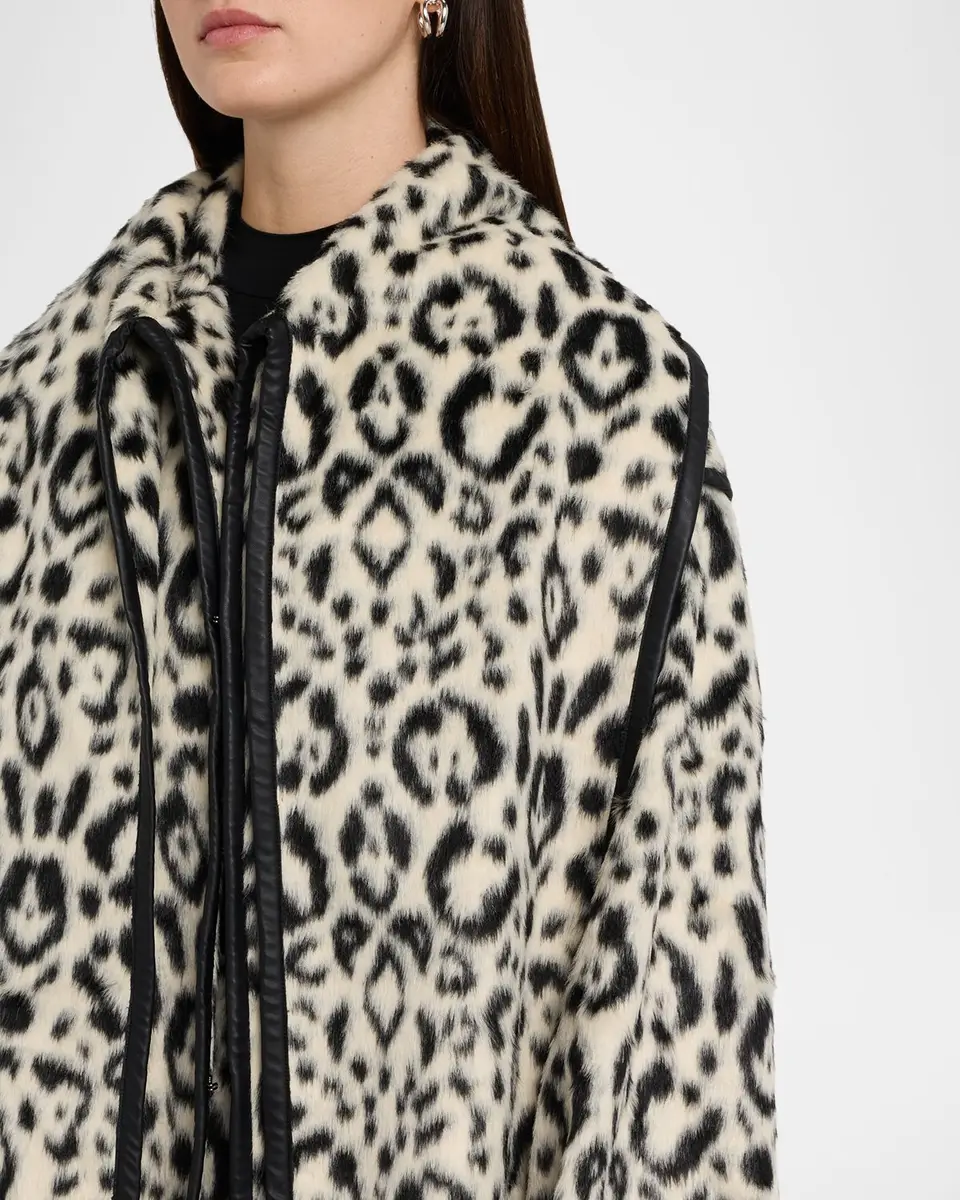 Toccin Elyria Leopard Faux Fur Scarf Jacket | Thumbnail 5