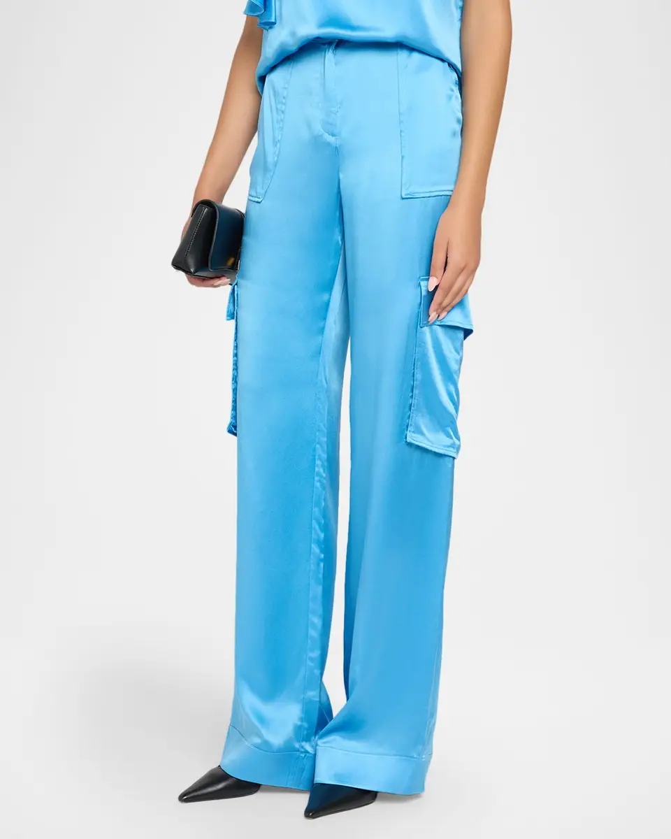 Ramy Brook Hannah Straight-Leg Satin Pants | Thumbnail 4
