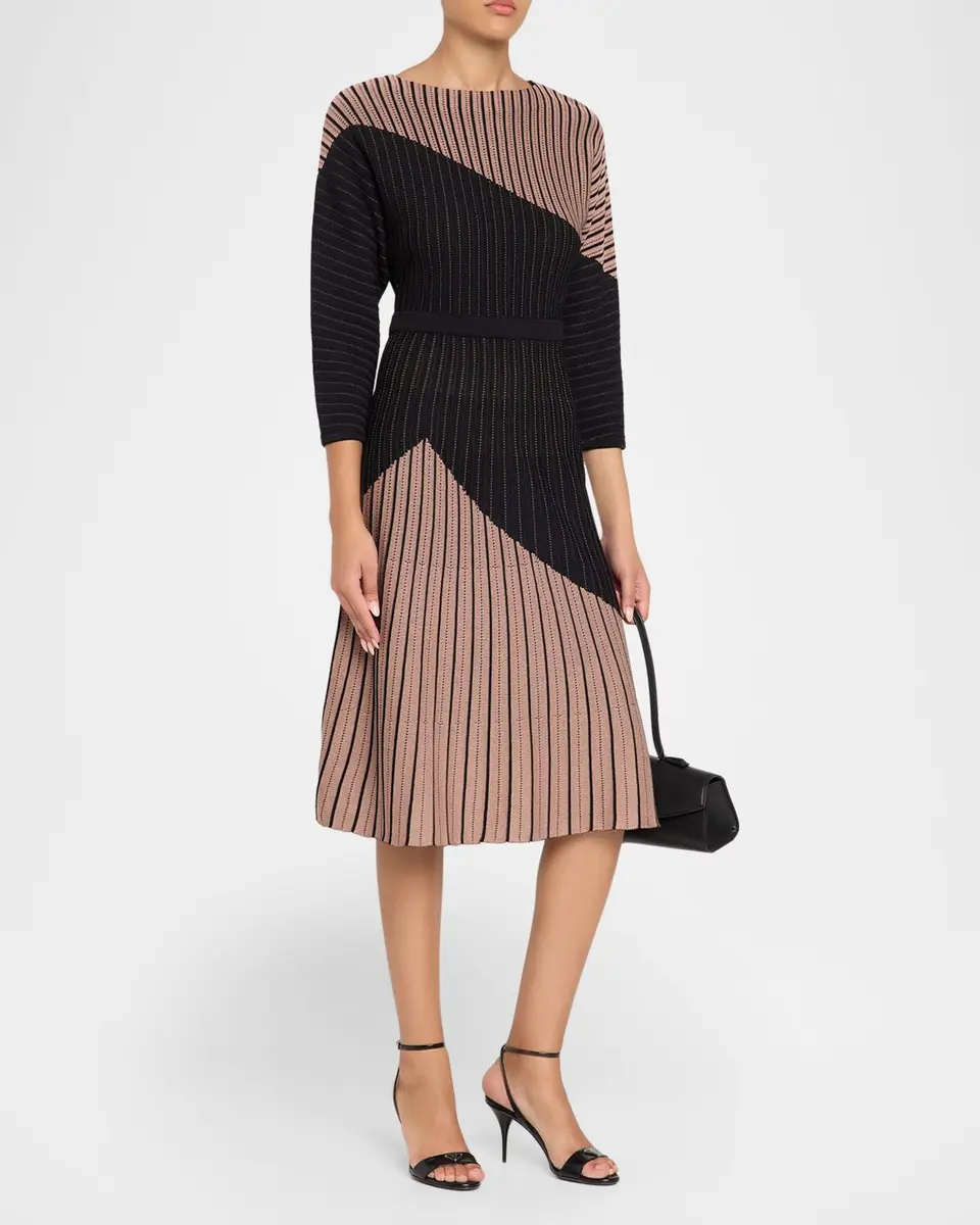 Misook Fit & Flare Dolman-Sleeve Knit Midi Dress | Thumbnail 4 Misook Fit & Flare Dolman-Sleeve Knit Midi Dress | Thumbnail 4