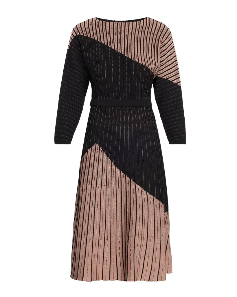 Misook Fit & Flare Dolman-Sleeve Knit Midi Dress | Image 1 Misook Fit & Flare Dolman-Sleeve Knit Midi Dress | Image 1