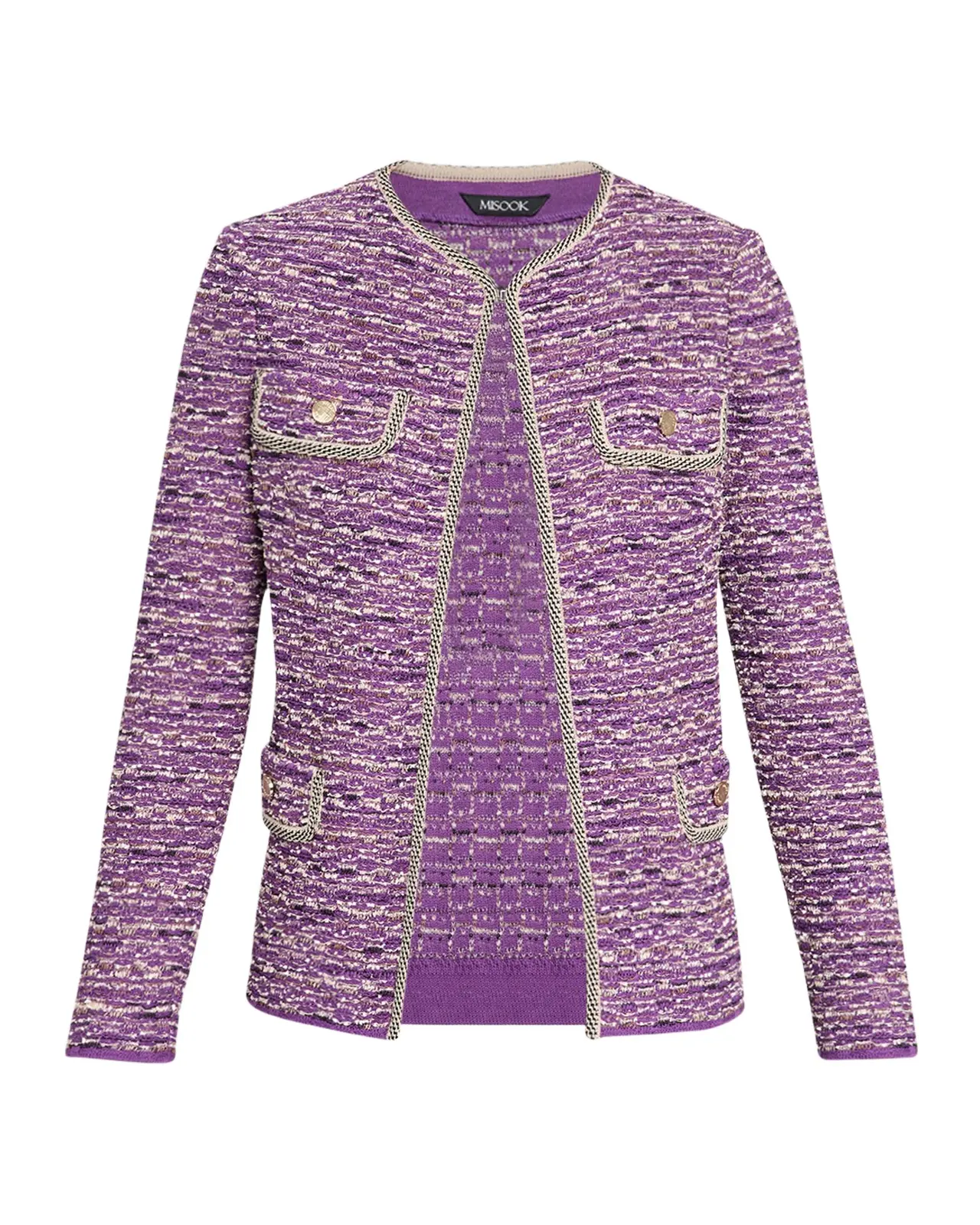 Lurex Eyelash Ribbon Knit Jacket Lurex Eyelash Ribbon Knit Jacket