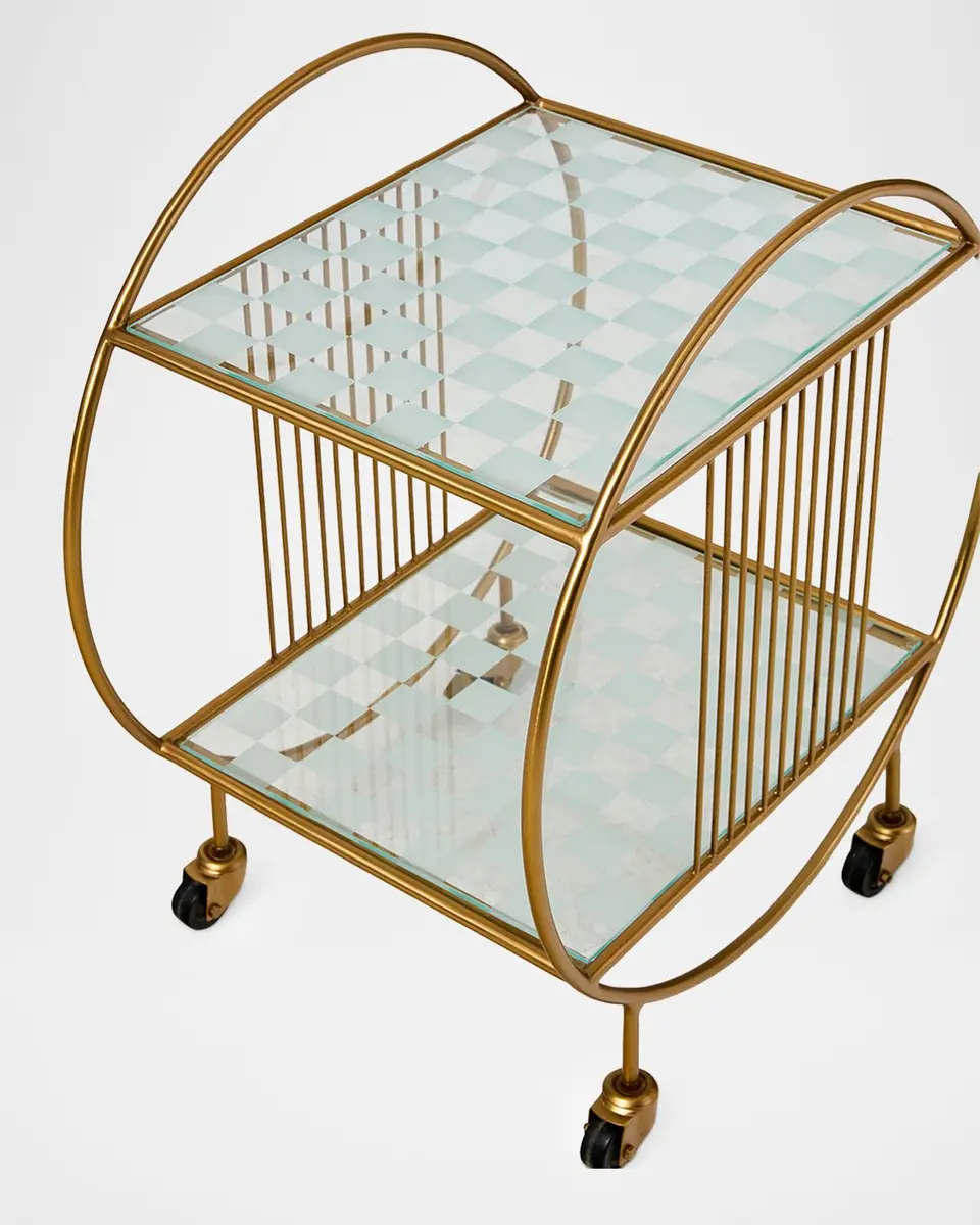 MacKenzie-Childs Gambit Bar Cart | Thumbnail 3 MacKenzie-Childs Gambit Bar Cart | Thumbnail 3