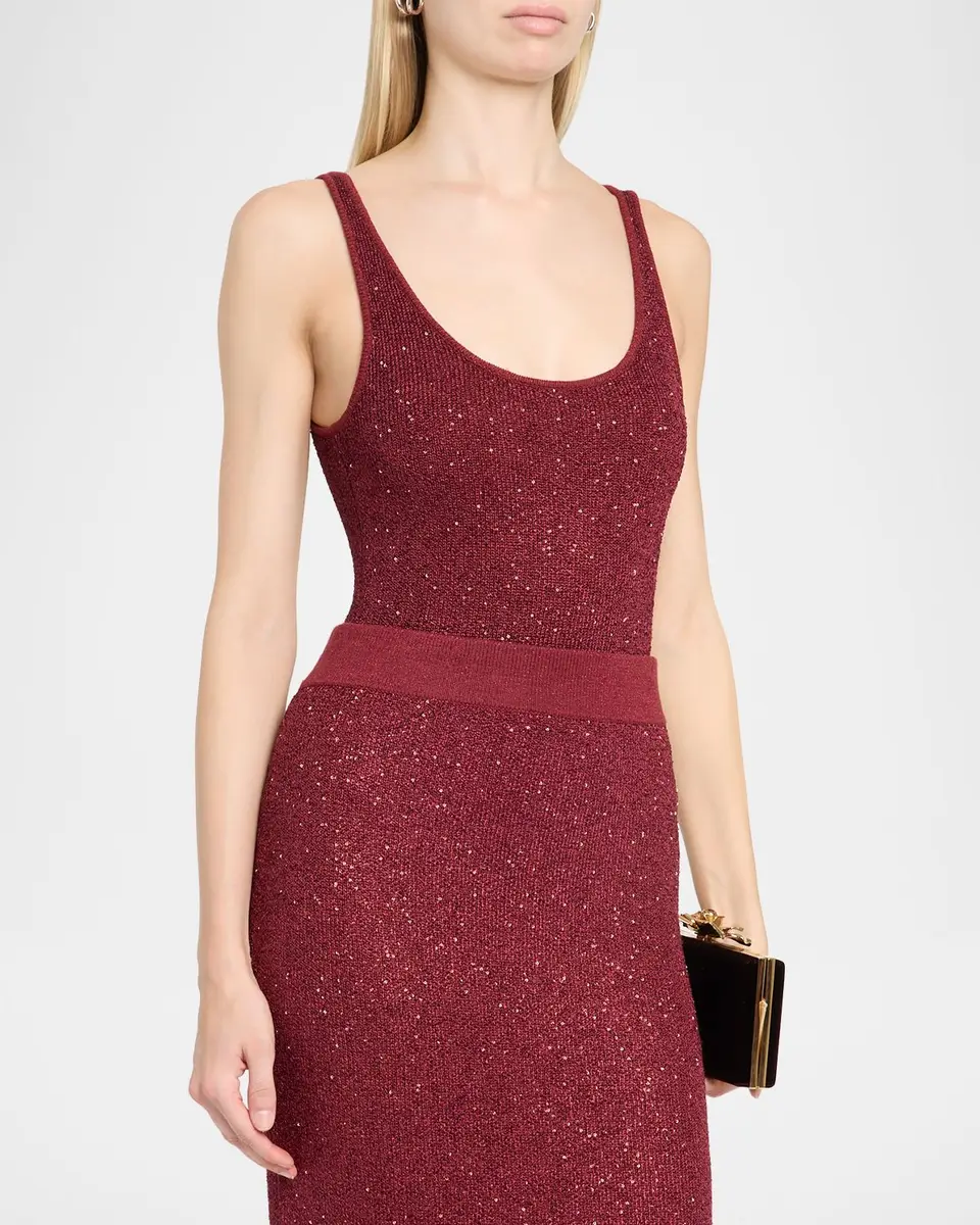 Toccin Sheila Sequined Knit Scoop-Neck Tank Top | Thumbnail 4 Toccin Sheila Sequined Knit Scoop-Neck Tank Top | Thumbnail 4