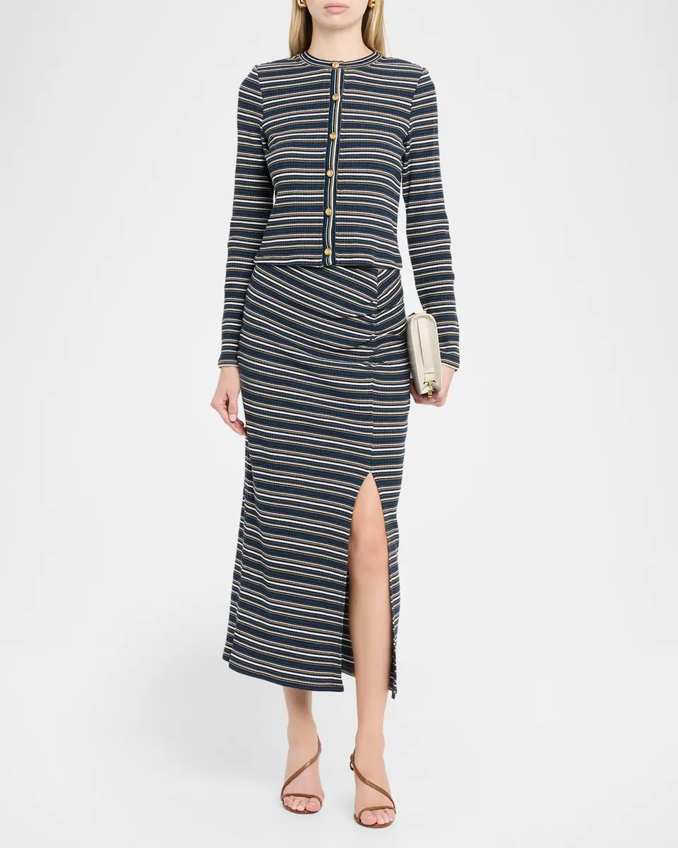 Ramy Brook Val Striped Straight Midi Skirt | Thumbnail 2 Ramy Brook Val Striped Straight Midi Skirt | Thumbnail 2
