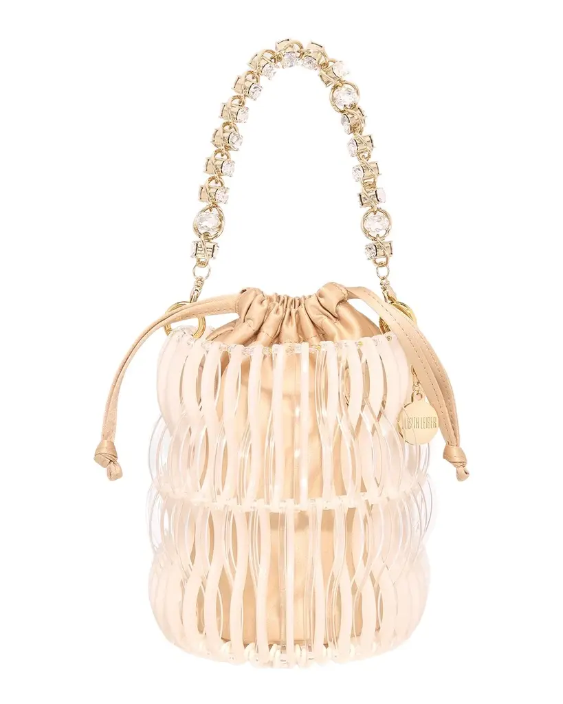 Judith Leiber Couture Harper Resin & Satin Top-Handle Bucket Bag | Image 1 Judith Leiber Couture Harper Resin & Satin Top-Handle Bucket Bag | Image 1