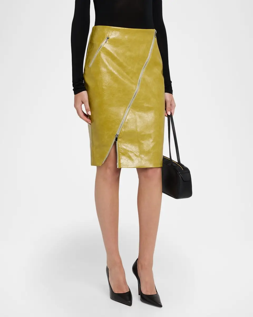 Toccin Verena Asymmetric Faux Leather Pencil Skirt | Thumbnail 4 Toccin Verena Asymmetric Faux Leather Pencil Skirt | Thumbnail 4