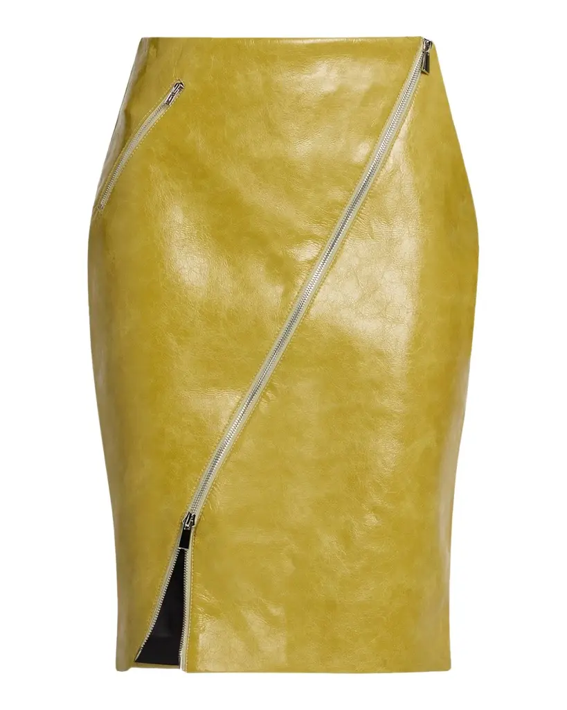 Toccin Verena Asymmetric Faux Leather Pencil Skirt