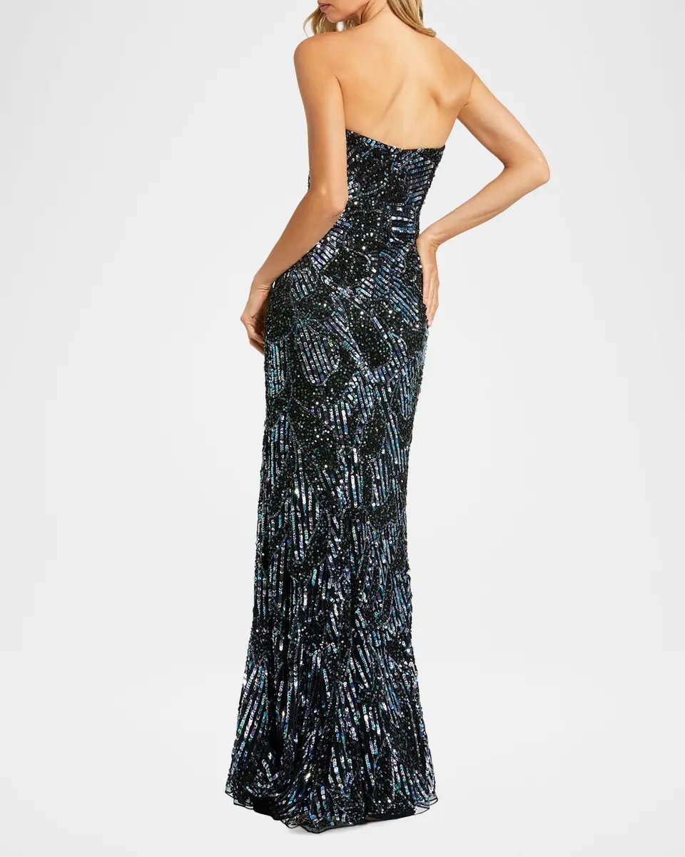Mac Duggal Strapless Embellished Petal Column Gown | Thumbnail 3 Mac Duggal Strapless Embellished Petal Column Gown | Thumbnail 3