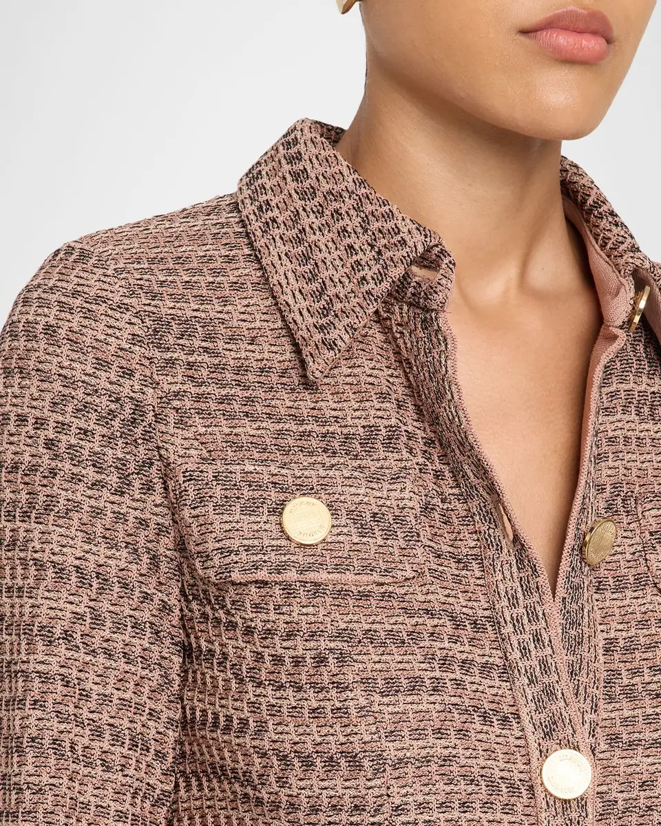 Misook Belted Tweed Knit Midi Shirtdress | Thumbnail 5