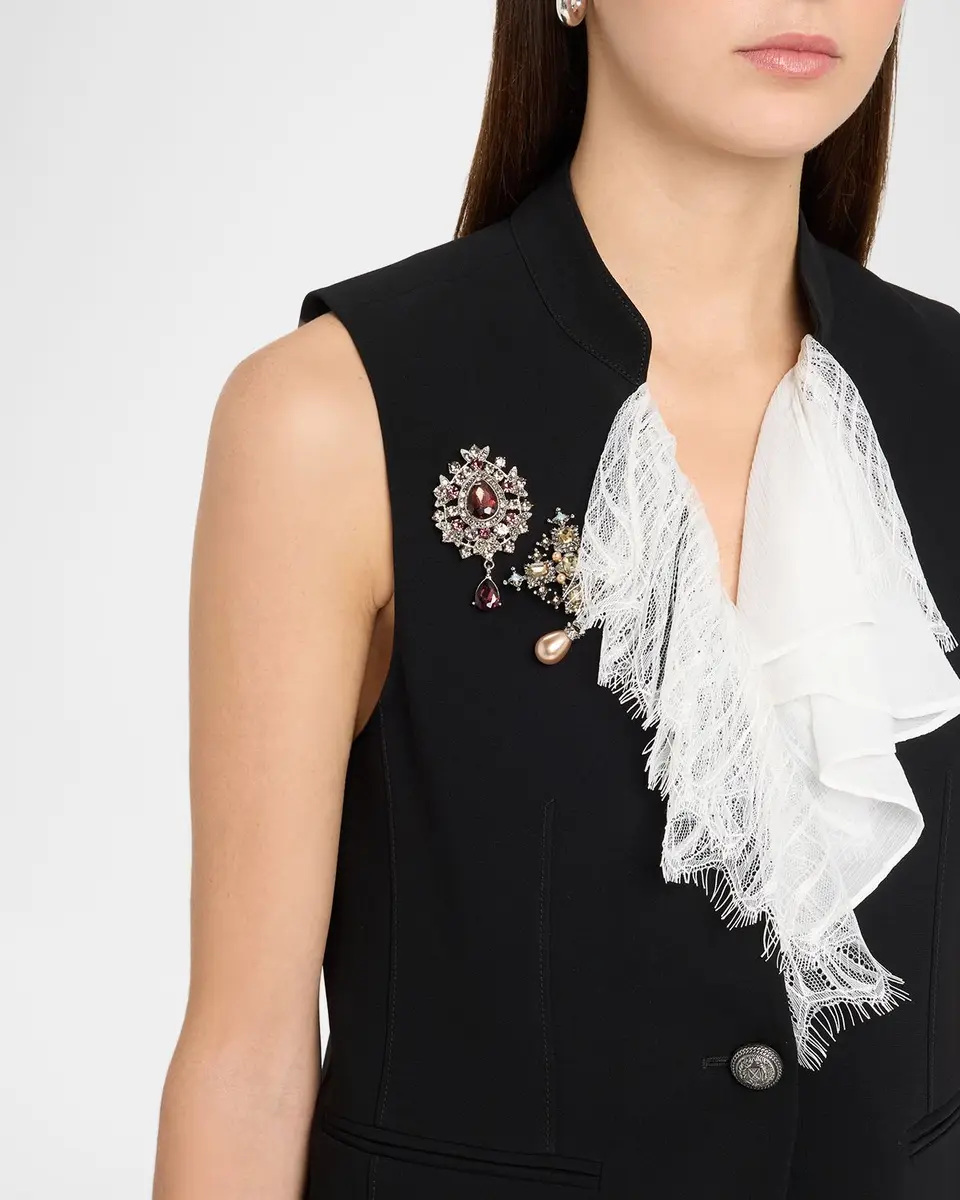 Cinq à Sept Maren Ruffled-Front Vest | Thumbnail 5 Cinq à Sept Maren Ruffled-Front Vest | Thumbnail 5