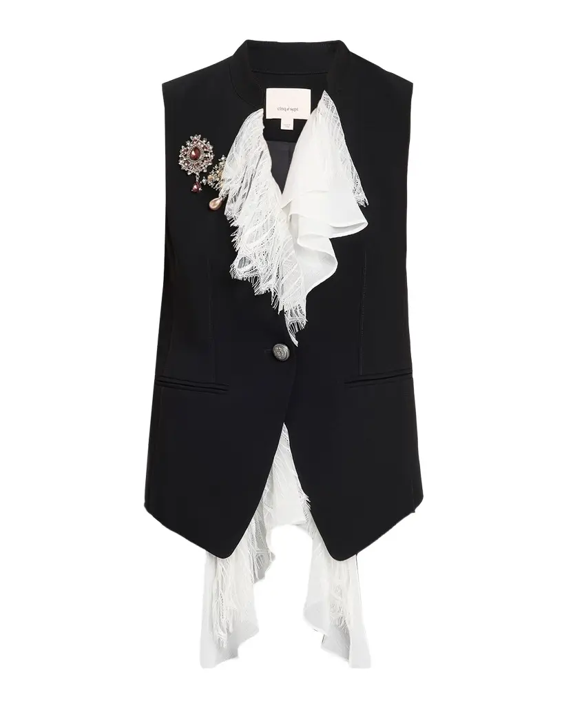 Cinq à Sept Maren Ruffled-Front Vest