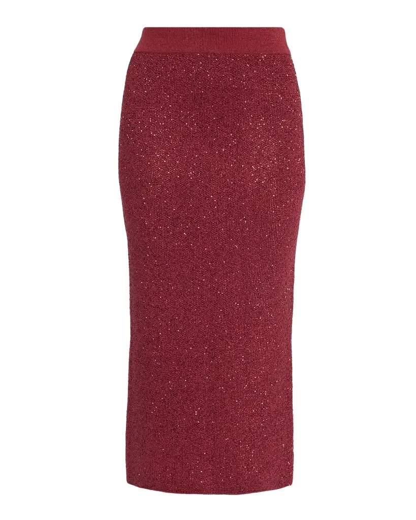 Toccin Alisha Sequined Knit Midi Skirt