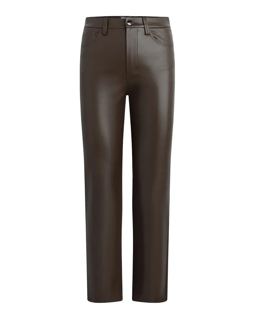 Joe's Jeans The Lyra Faux Leather Slim-Leg Ankle Crop Pants