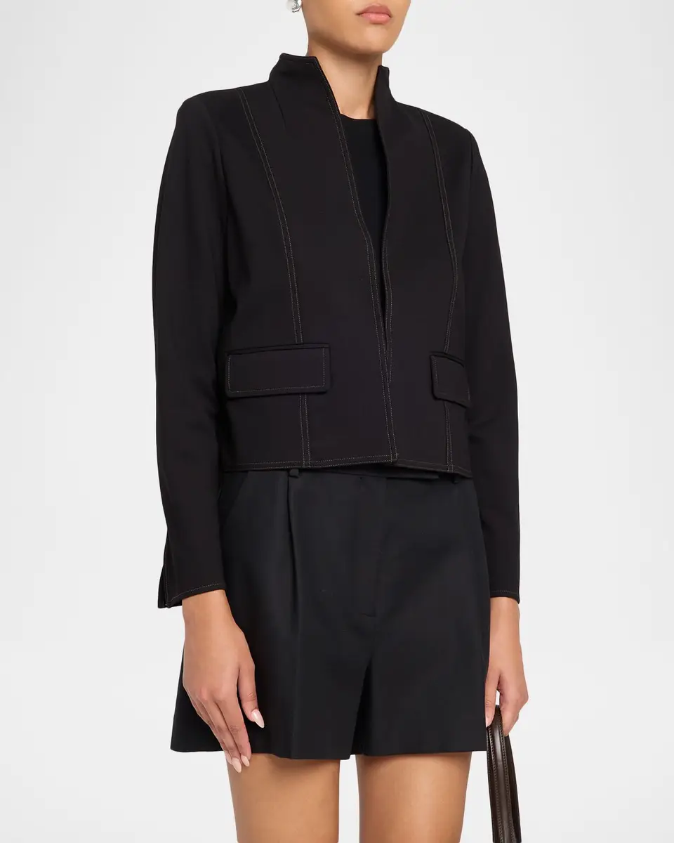 Misook LuxeStretch Contrast Stitch Ponte Jacket | Thumbnail 4 Misook LuxeStretch Contrast Stitch Ponte Jacket | Thumbnail 4