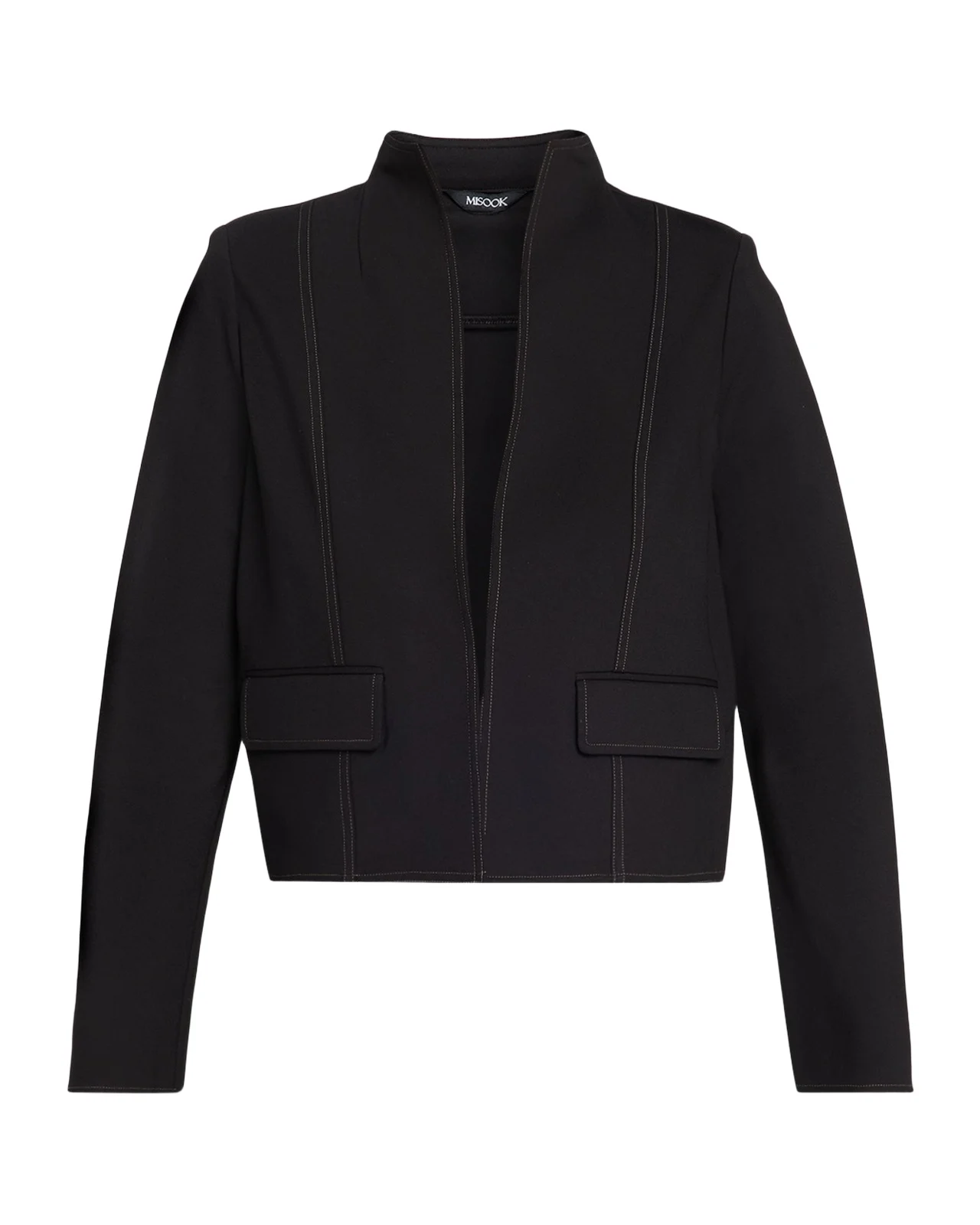 Misook LuxeStretch Contrast Stitch Ponte Jacket