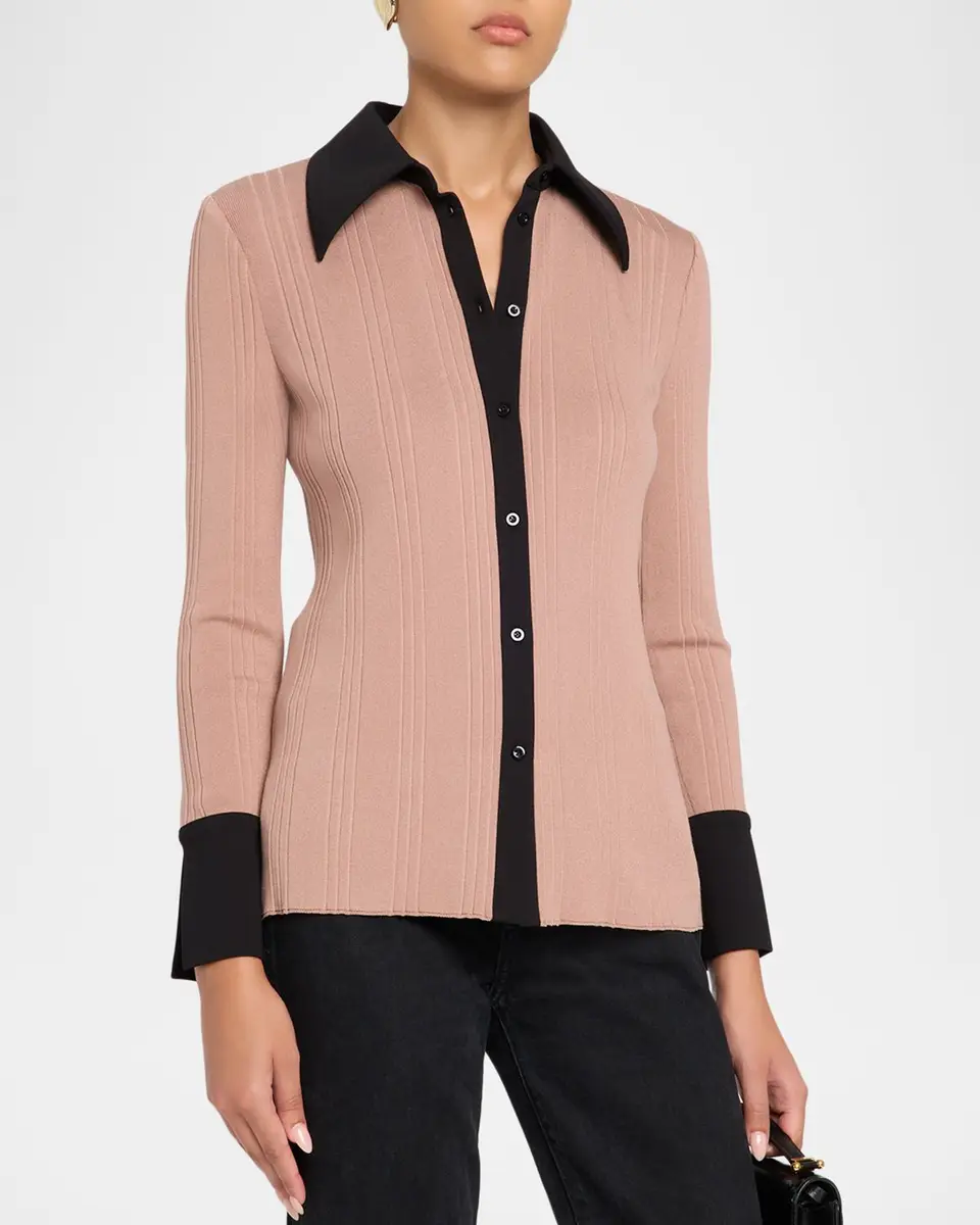 Misook Mixed Media Knit Shirt | Thumbnail 4 Misook Mixed Media Knit Shirt | Thumbnail 4