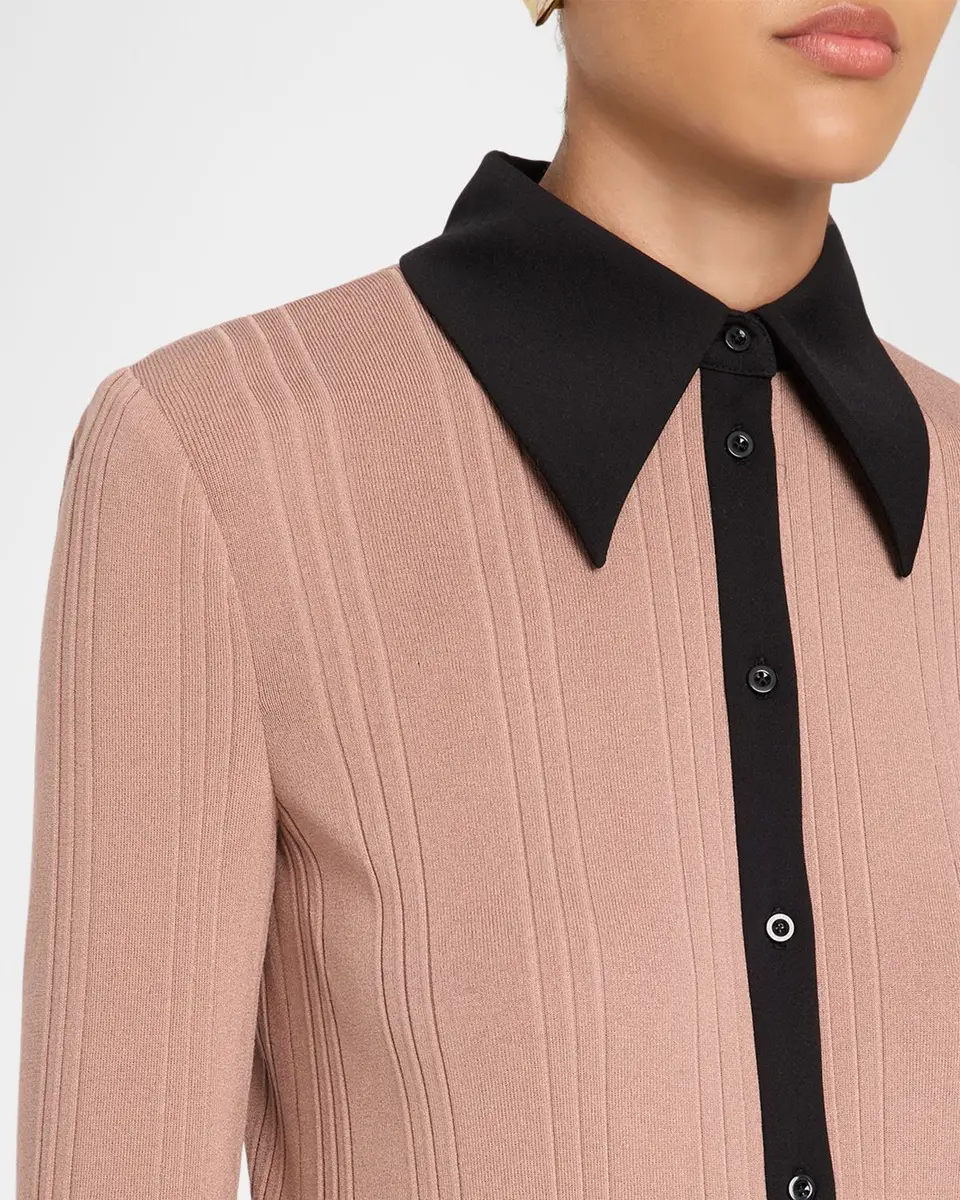 Misook Mixed Media Knit Shirt | Thumbnail 5 Misook Mixed Media Knit Shirt | Thumbnail 5
