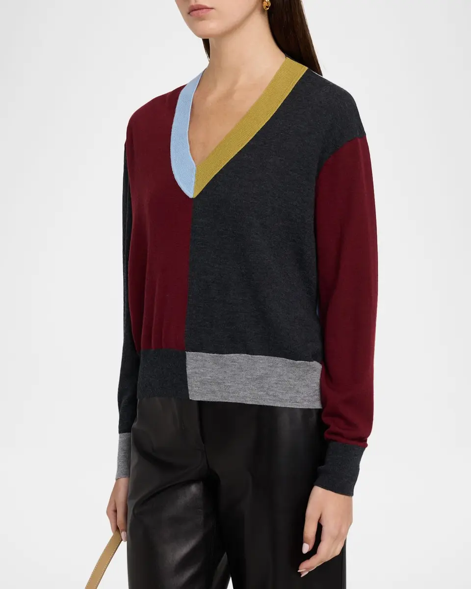 Toccin Sia Colorblock V-Neck Sweater | Thumbnail 4 Toccin Sia Colorblock V-Neck Sweater | Thumbnail 4