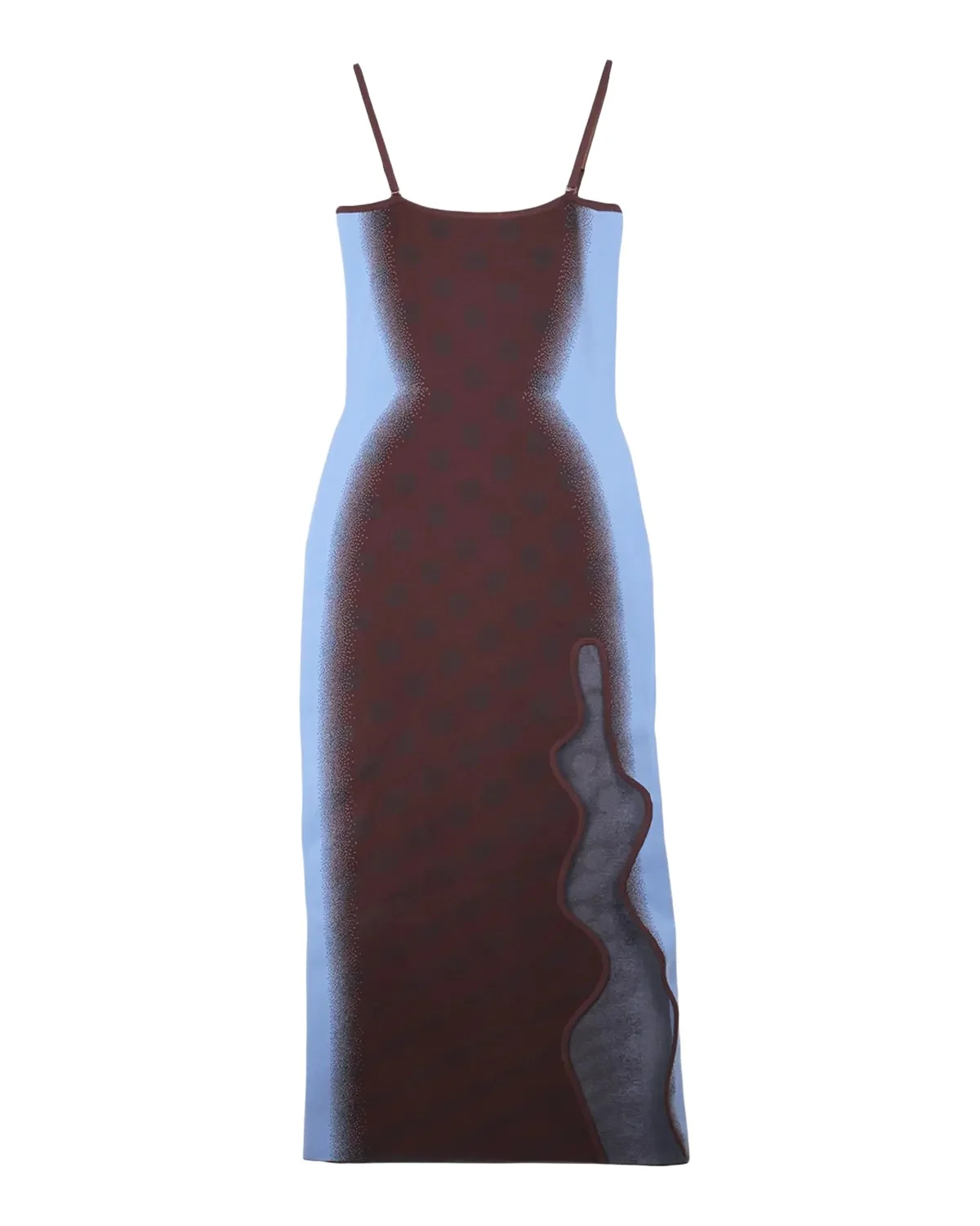 Iris Polka-Dot Wavy Asymmetric Slit Maxi Dress Iris Polka-Dot Wavy Asymmetric Slit Maxi Dress