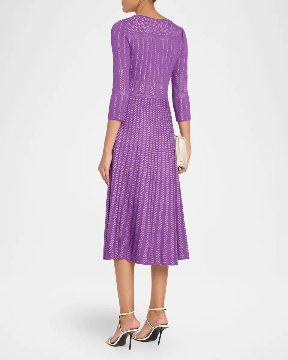 Misook Fit & Flare Multi-Stitch Knit Midi Dress | Thumbnail 3