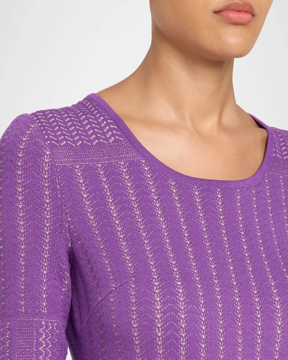 Misook Fit & Flare Multi-Stitch Knit Midi Dress | Thumbnail 5