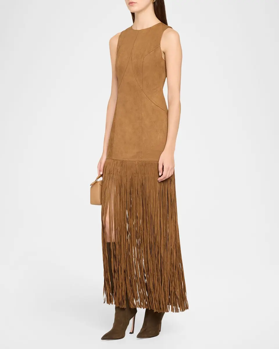 Toccin Esther Seamed Fringe-Trim Dress | Thumbnail 4 Toccin Esther Seamed Fringe-Trim Dress | Thumbnail 4