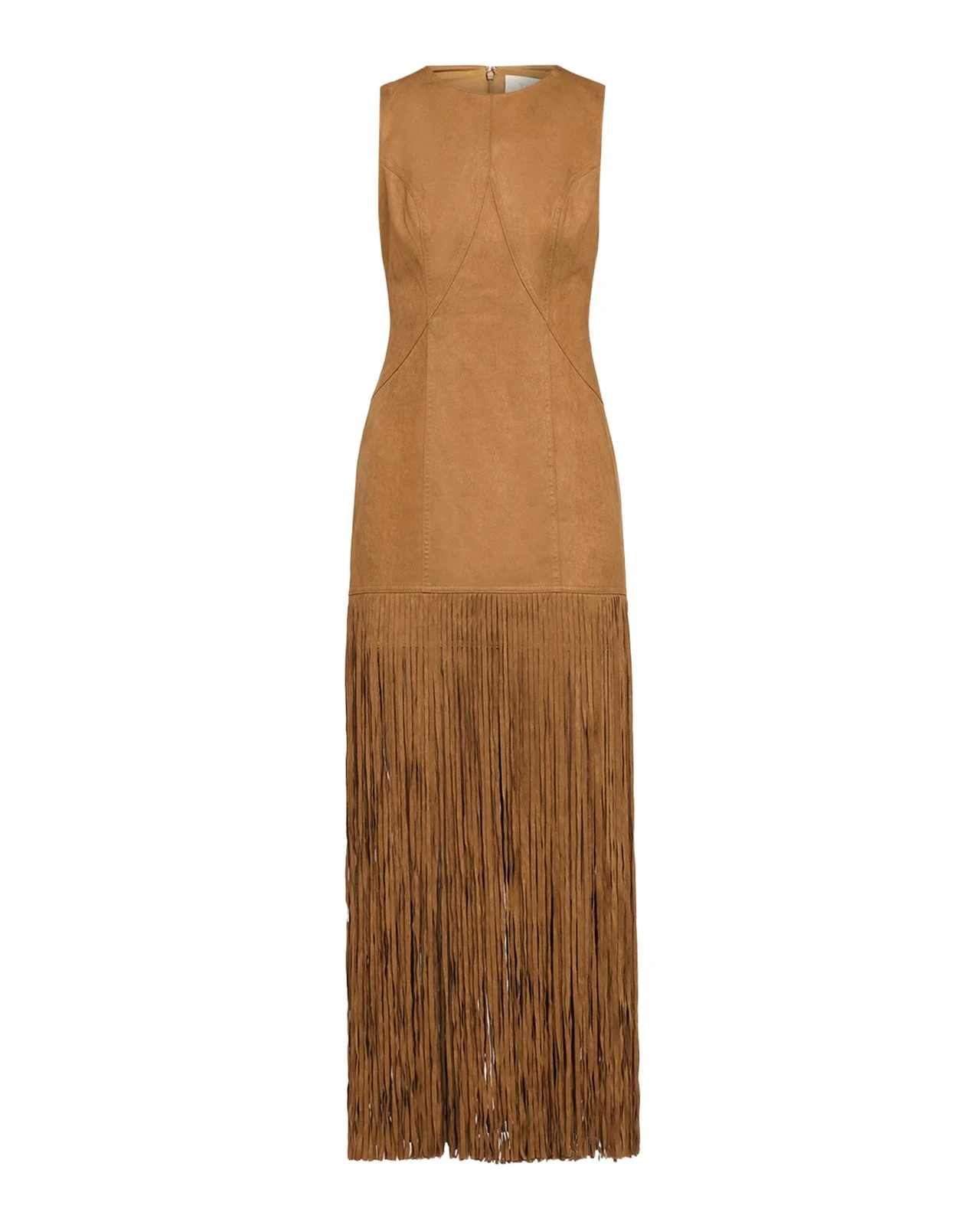 Esther Seamed Fringe-Trim Dress