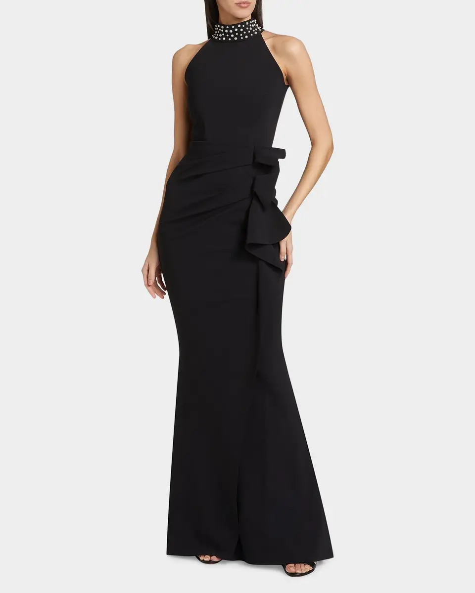 Chiara Boni La Petite Robe Gudrum Faux Pearl Ruffle Gown | Thumbnail 2 Chiara Boni La Petite Robe Gudrum Faux Pearl Ruffle Gown | Thumbnail 2