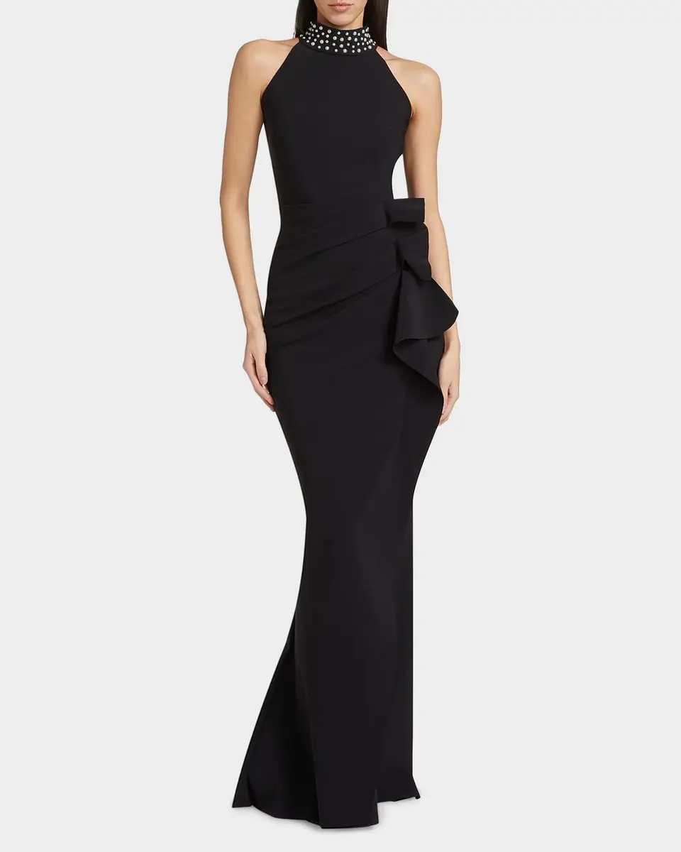 Chiara Boni La Petite Robe Gudrum Faux Pearl Ruffle Gown | Thumbnail 4 Chiara Boni La Petite Robe Gudrum Faux Pearl Ruffle Gown | Thumbnail 4