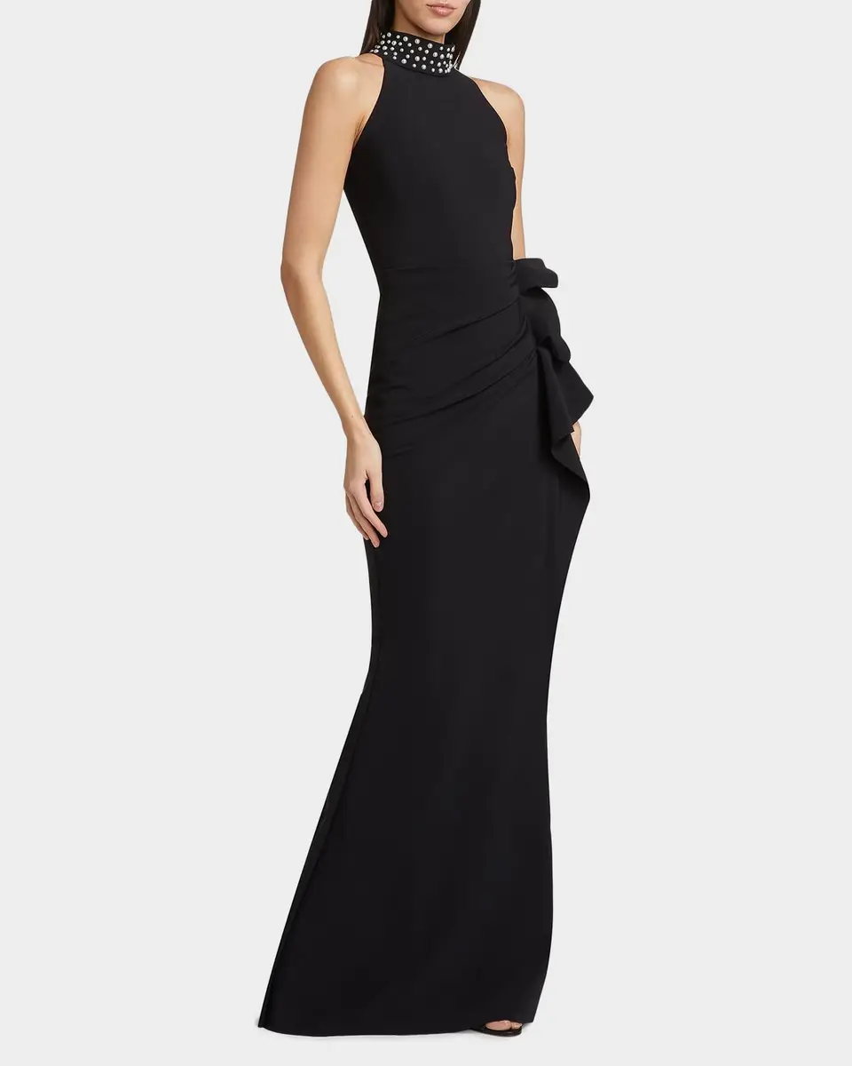 Chiara Boni La Petite Robe Gudrum Faux Pearl Ruffle Gown | Thumbnail 7 Chiara Boni La Petite Robe Gudrum Faux Pearl Ruffle Gown | Thumbnail 7